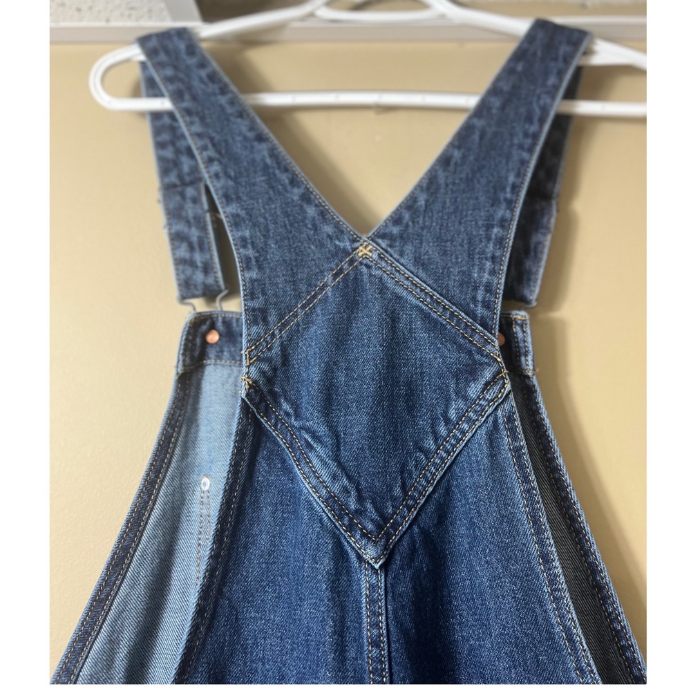 Old Navy Denim Overalls SZ 14 Medium Wash Cotton Dungarees Cottagecore Aesthetic - Picture 13 of 13